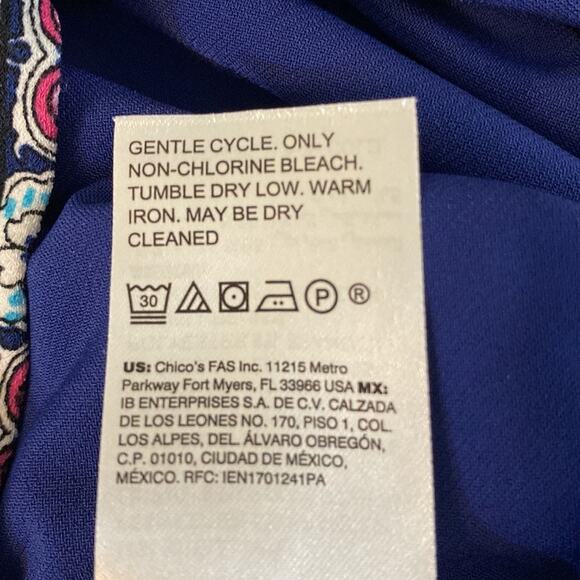 Chico’s Designed Shift Dress With Tie Sleeves Size 12P - Picture 6 of 9